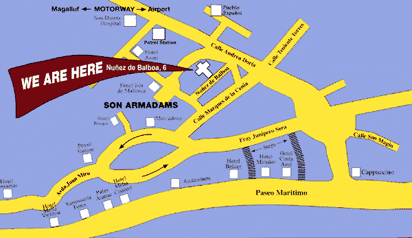 Here you have the location of the Anglican Church in Palma
